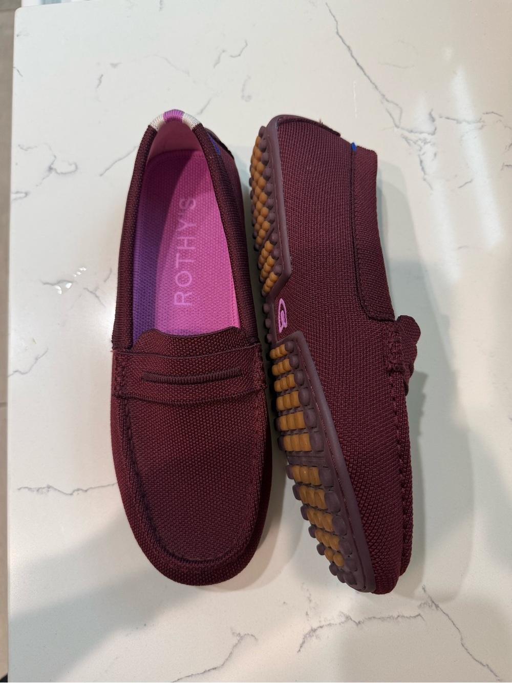 Rothy's The Driver Classic Slip On Driving Loafer In Retired Burgundy - Picture 8 of 8